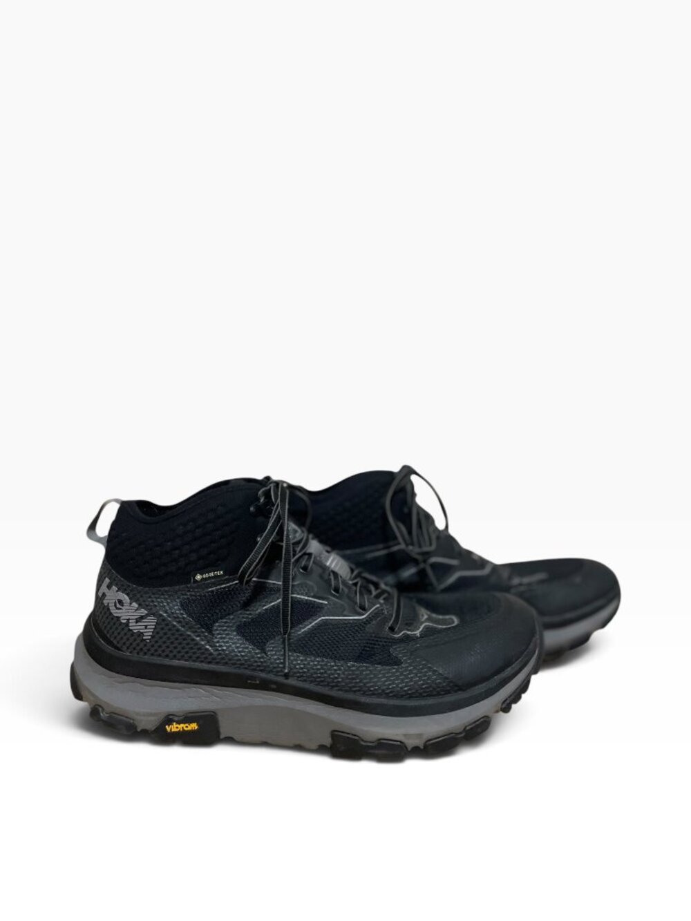 Hoka One One TOA Mid GTX Gore-Tex Hiking Black Grey Trail Boots Men's Sz 11.5
